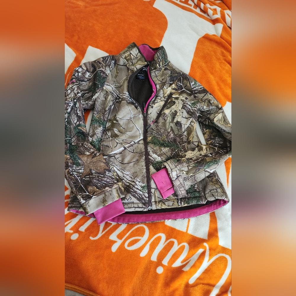 Realtree Camouflage Jacket with Pink Trim